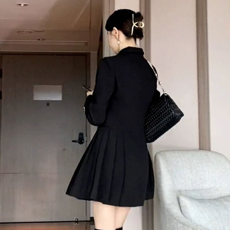 Suit Dress Women's Autumn and Winter  New Fashion Sweet Pleated Skirt Temperament Goddess Style Commuting Professional Skirt