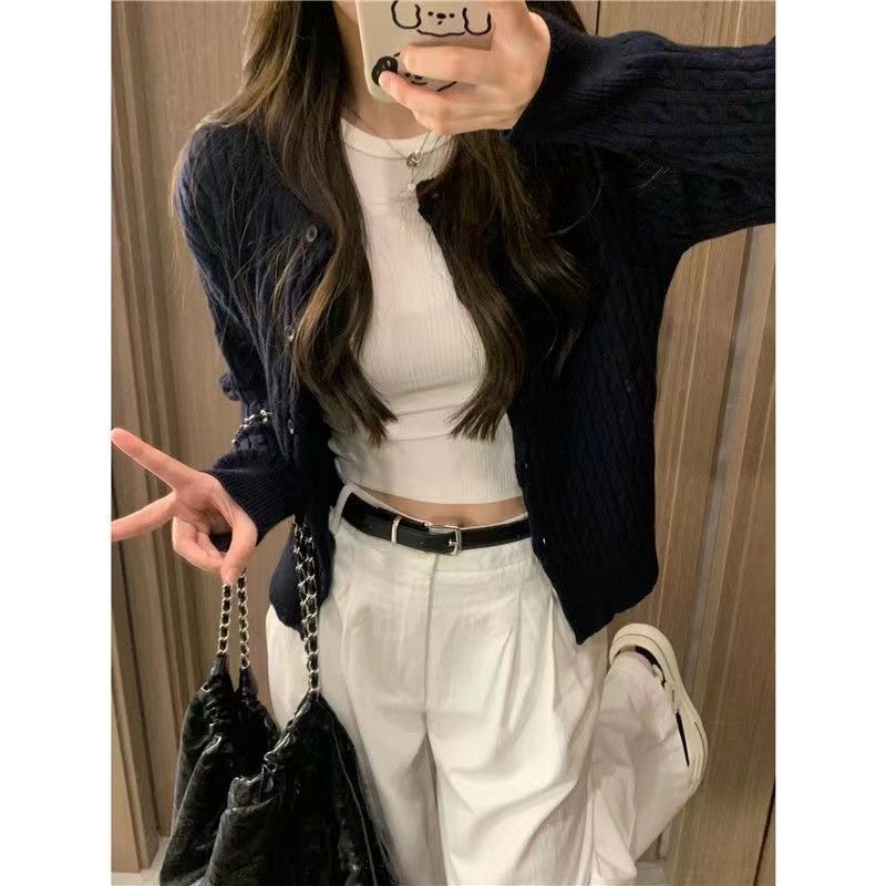 White wide-leg jeans for women in autumn new style pleated straight floor-length pants high-waisted loose slimming trousers