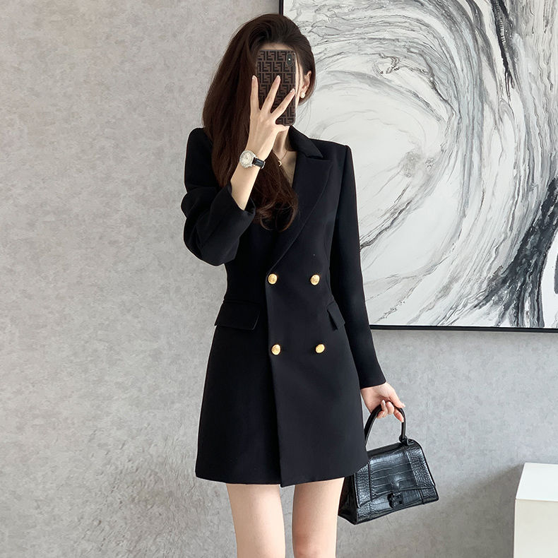 西裝連衣裙女2023秋季新款修身顯瘦氣質女神范高端時尚職業西服裙
