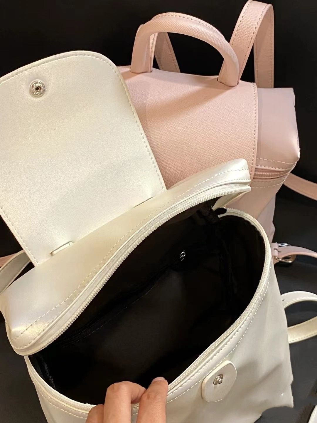 秋冬新款双肩包包粉色大容量高颜值背包旅行包包日常通勤书包