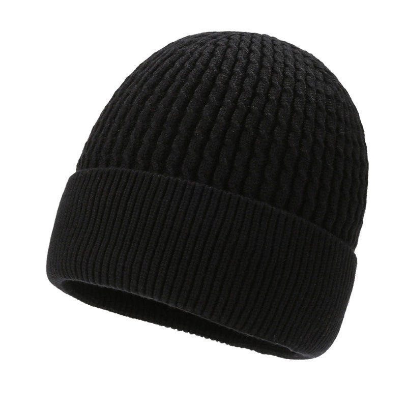 Hat, men's coldproof knitted plush thickened warm wool cotton hat, winter cycling windproof and cold hat_voghion.com