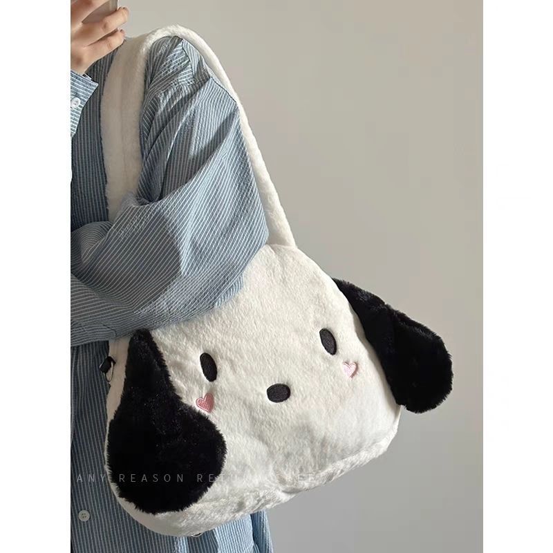 Cartoon cute student jk portable crossbody shoulder plush bag female Japanese large capacity commuter shoulder tote bag