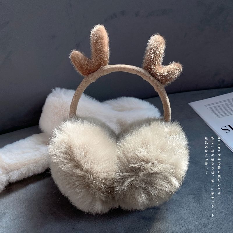 耳罩冬女可爱耳包防寒保暖套耳捂冬季耳暖圣诞鹿角耳帽保暖耳护