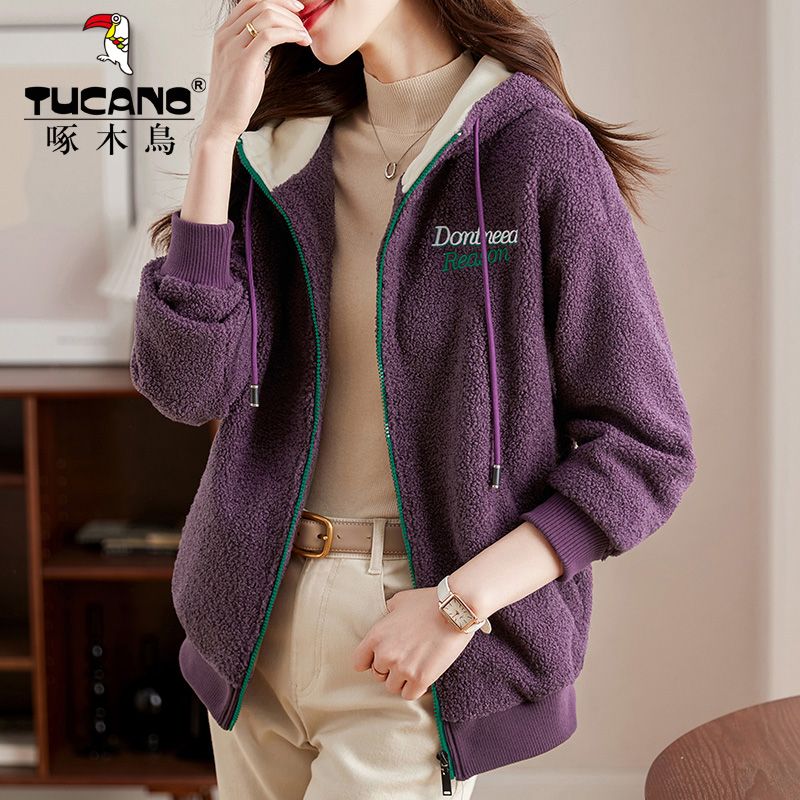 Winter velvet thickened zipper cardigan jacket for women 2023 new style extra thick thermal sweatshirt women's top