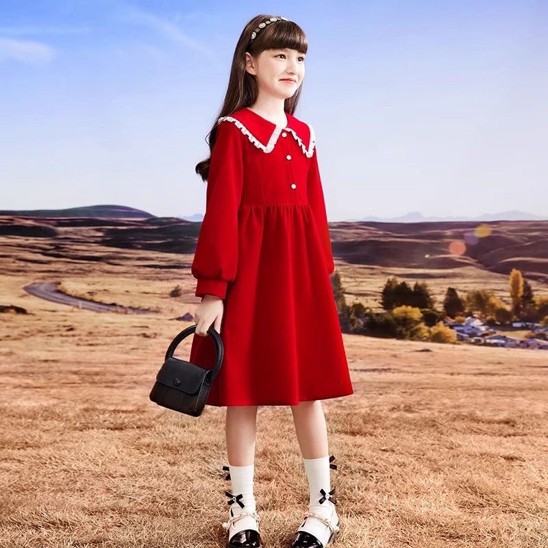秋季連衣裙女童秋裝套裝2023新款洋氣兒童裙子春秋款小女孩公主裙