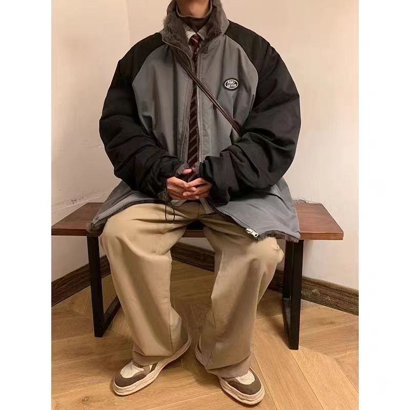 Herren Winterjacke Mit Lammfell Gefüttert Dicker Overcoat_voghion.com