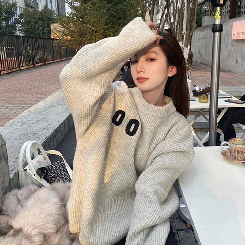 復古毛衣女秋冬2023新款爆款日系慵懶軟糯oversize套頭針織上衣