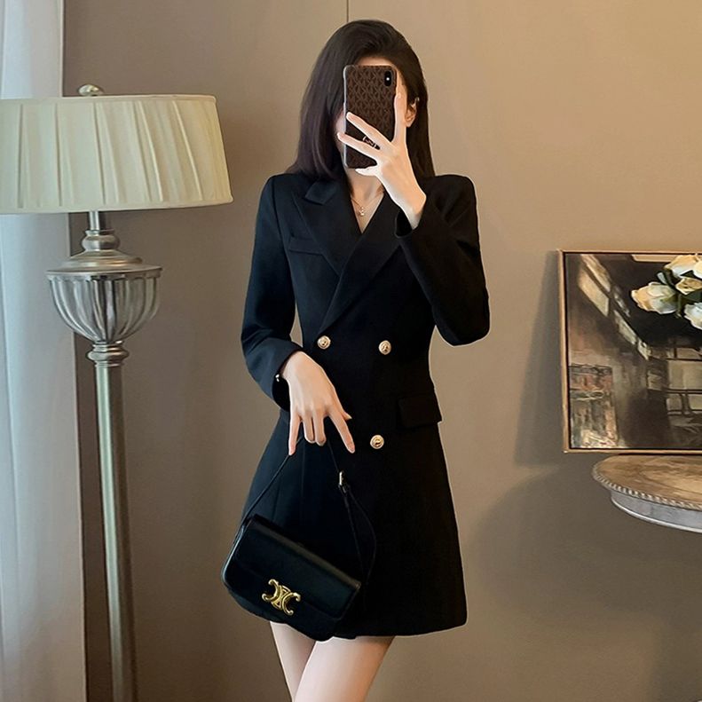 職業OL顯瘦西裝連衣裙女通勤氣質工作服女御姐風高級感秋冬連衣裙