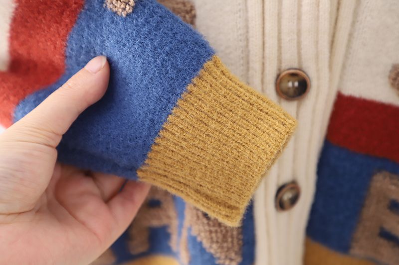Cardigã de lã para bebé com bordado em algodão elegante_voghion.com