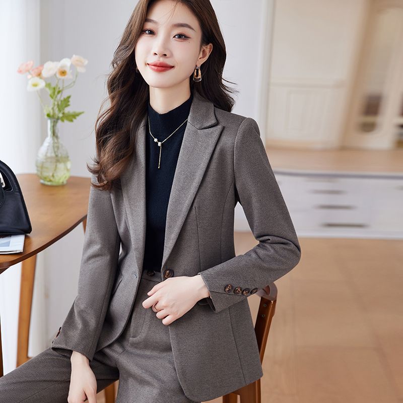 職業西裝外套女秋冬2023新款氣質修身女神范小個子西服套裝工作服