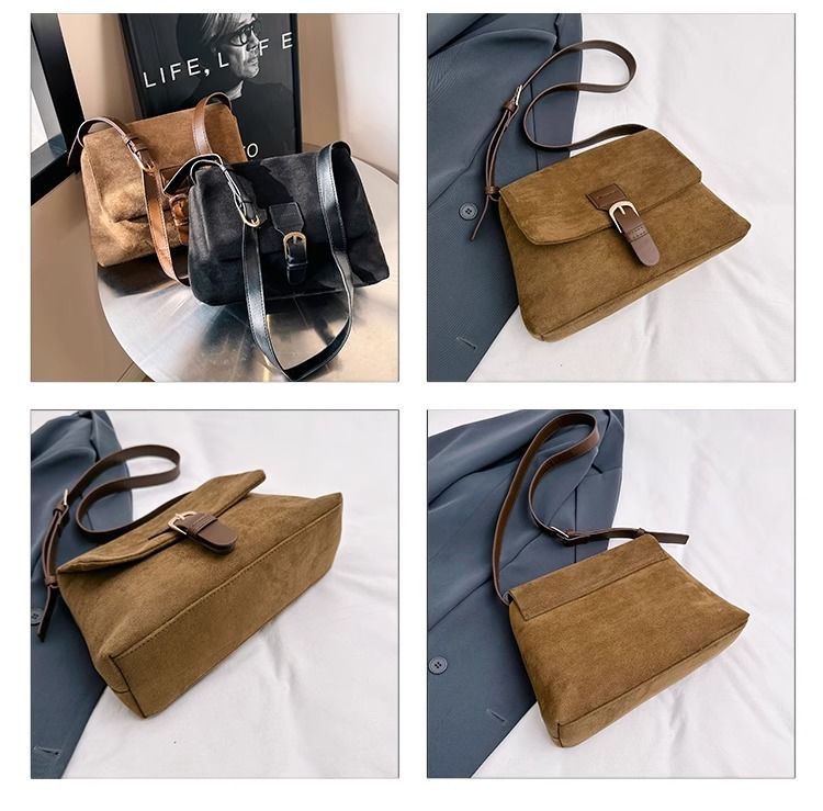 FOUR ONE Nicchia Pelle Scamosciata Donna Nuova Moda Grande Capacità Spalla Crossbody Tote Bag_voghion.com