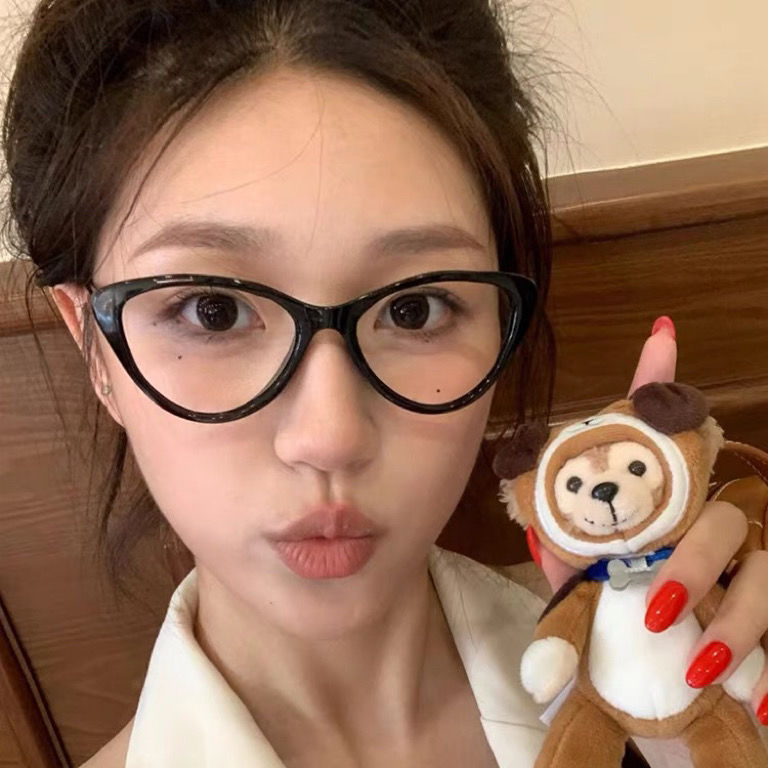 歐美黑框超輕眼鏡神器平光鏡貓眼近視眼鏡復古度數素顏近視藍光