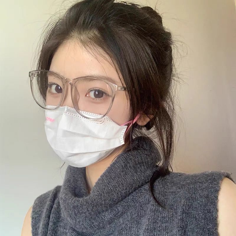 大框素顏透灰色眼鏡近視女配度數防藍光輻射韓版潮網紅眼睛框鏡架