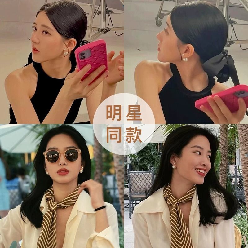 雙面珍珠耳釘女新款2023爆款簡約氣質耳飾小眾設計感高級輕奢耳環