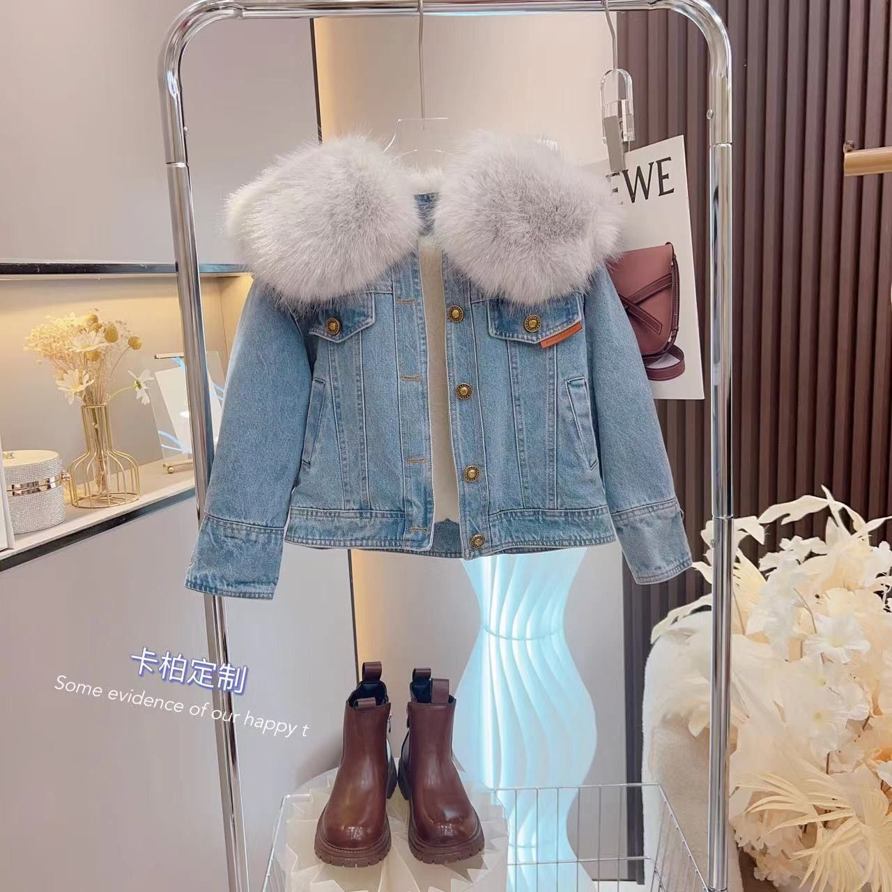 女童外套冬季2023新款兒童派克服加厚保暖牛仔冬款上衣網紅爆款潮