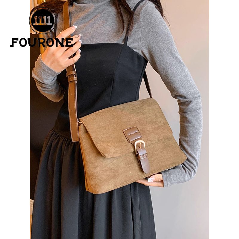 FOUR ONE Nicchia Pelle Scamosciata Donna Nuova Moda Grande Capacità Spalla Crossbody Tote Bag_voghion.com