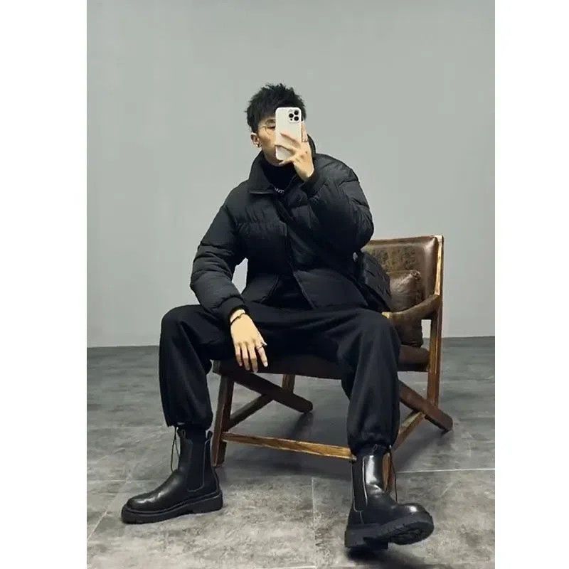 冬季新款短款棉服男士外套韩版高级感显瘦面包服加厚棉衣搭配一套