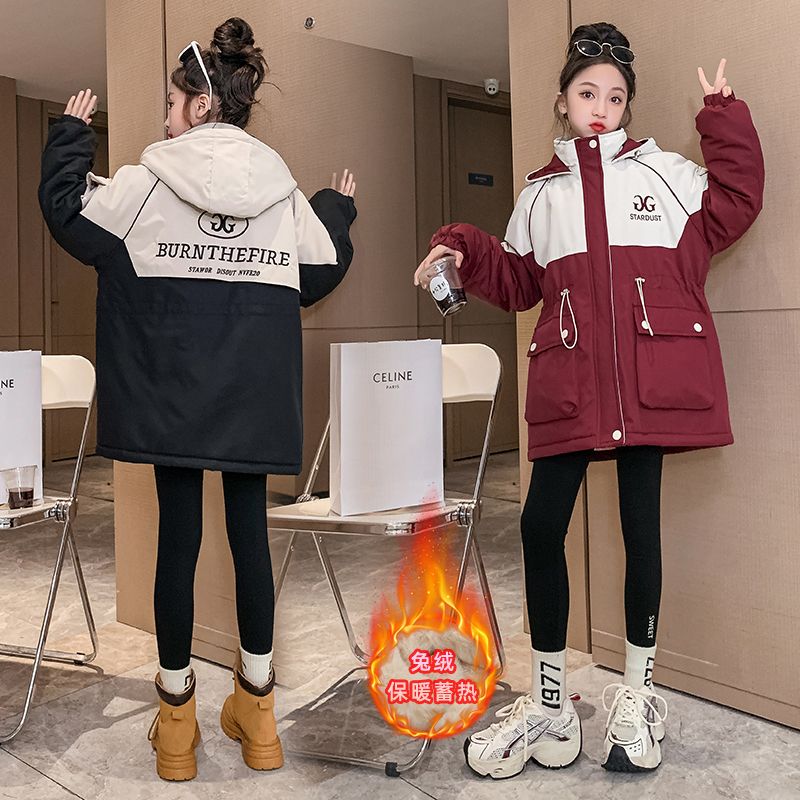 6-year-old girl's cotton-padded jacket  new winter clothing 7 little girl 8 velvet jacket children's clothing thickened cotton-padded jacket 9