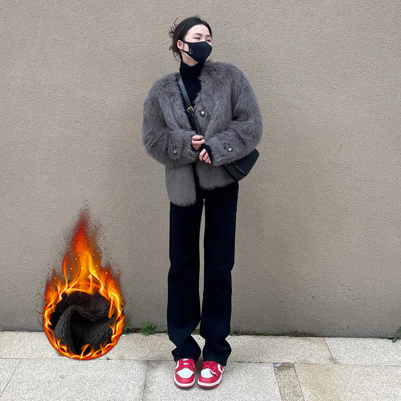 高腰窄版黑色直筒加長牛仔褲女冬天加厚絨小個子闊腿寬鬆拖地褲潮