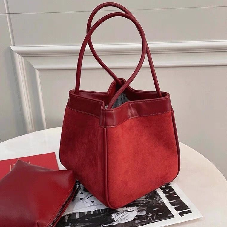 絲絨紅色復古手拎包結婚新娘包包手提包高級感婚包大容量女包包
