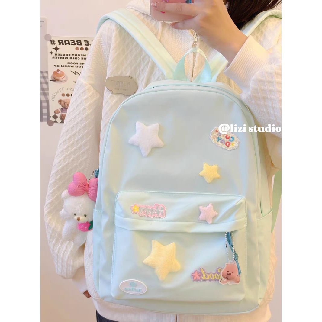 書包女生中學生高中生大學生簡約百搭少女心少年感寶藏雙肩背包女