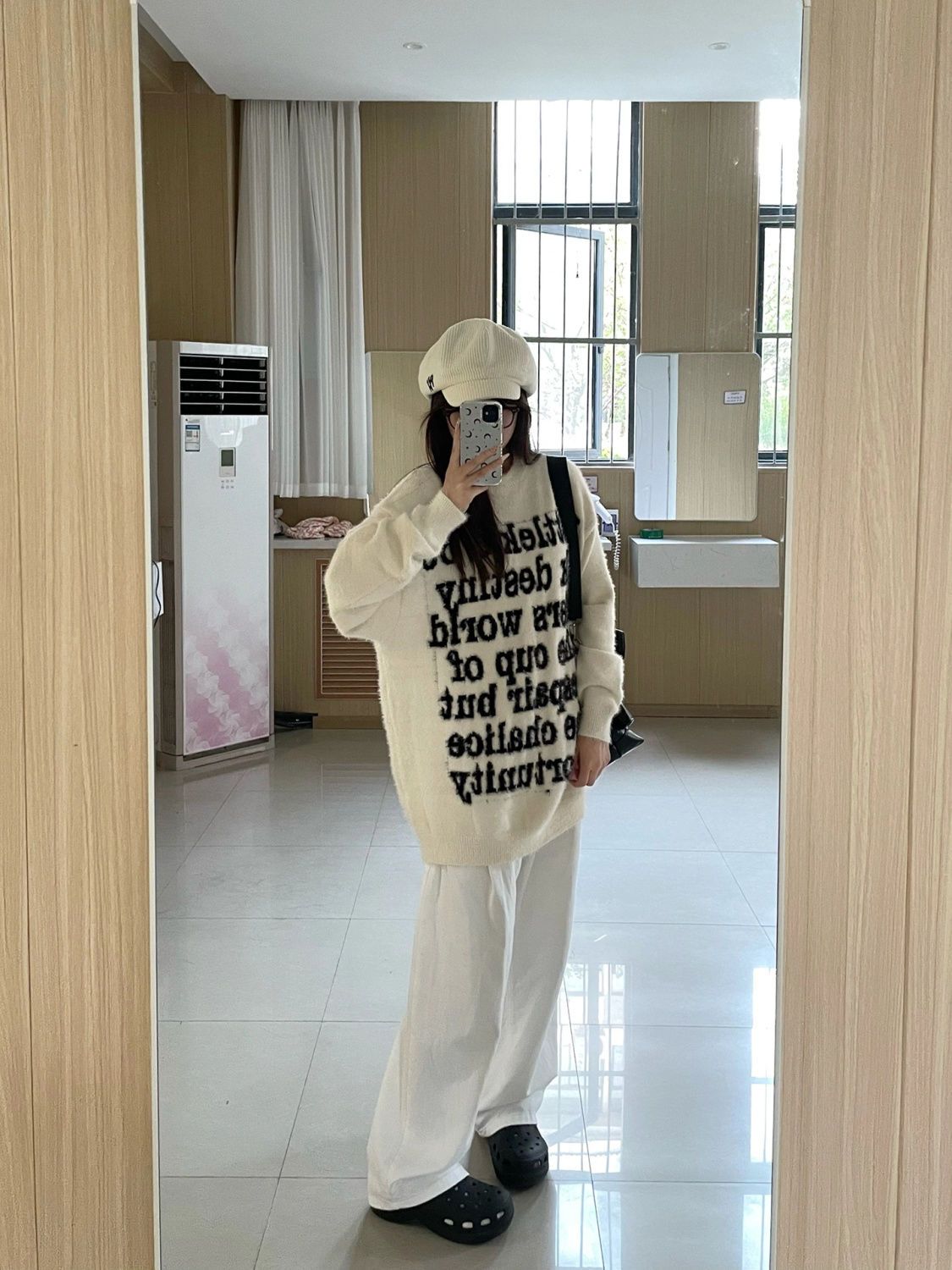 XJ家國潮字母印花毛衣男女秋冬季街頭ins潮牌寬鬆情侶針織衫上衣