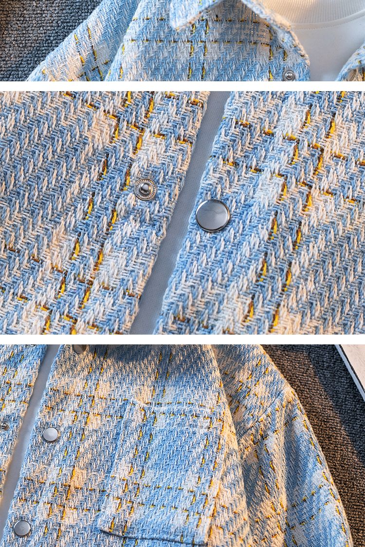 Chemise tricotée à carreaux pour hommes, petite chemise parfumée, polyvalente, tendance, nouvelle marque, veste décontractée, automne_voghion.com