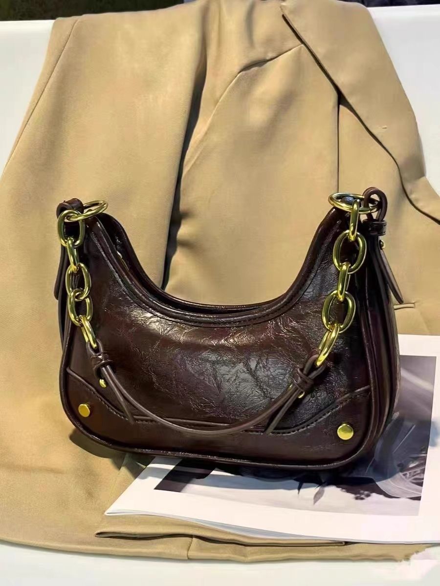 American retro high-end armpit bag for women 2023 new fashion ins shoulder bag, fashionable and versatile crossbody bag