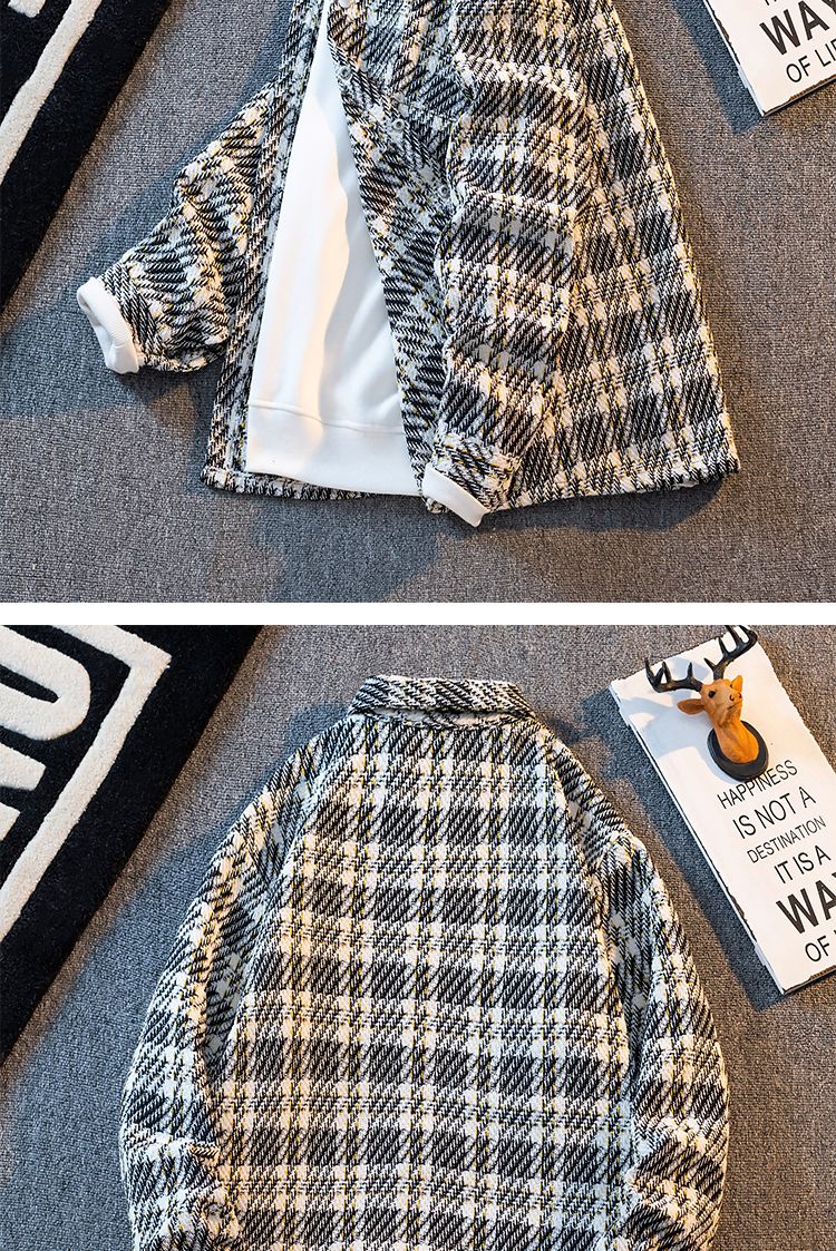 Chemise tricotée à carreaux pour hommes, petite chemise parfumée, polyvalente, tendance, nouvelle marque, veste décontractée, automne_voghion.com