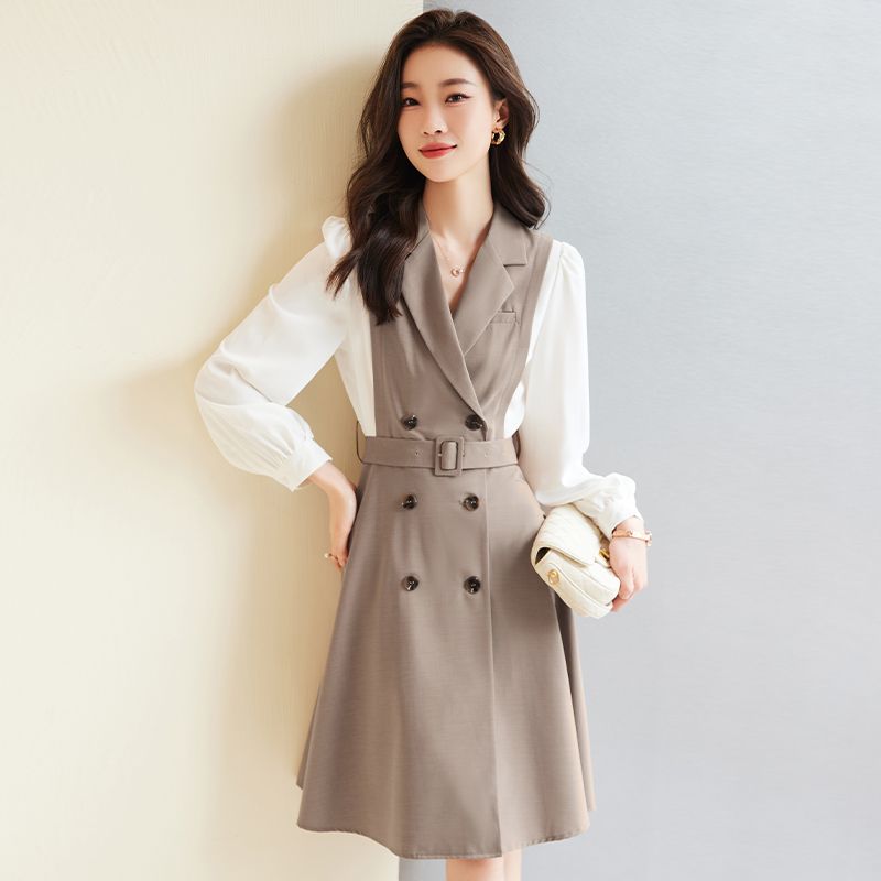 高端連衣裙女2023新款今年流行職場輕熟風休閒通勤正裝工作服裙子