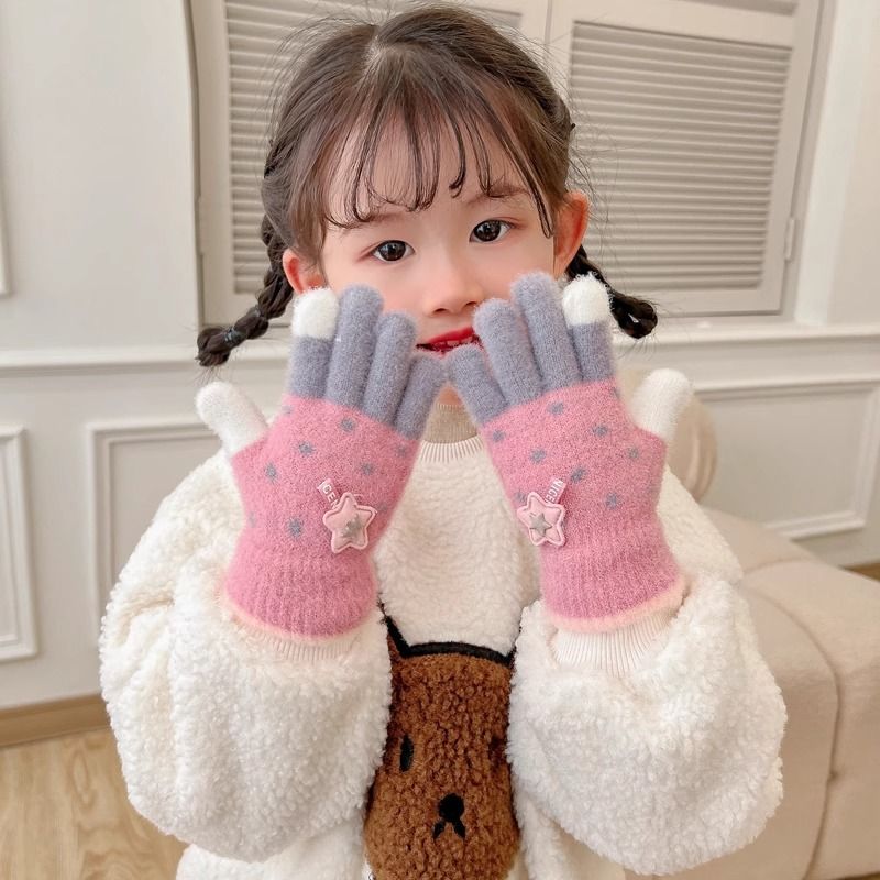 秋冬季加绒加厚儿童手套保暖小孩子手套防寒小学生宝宝手套