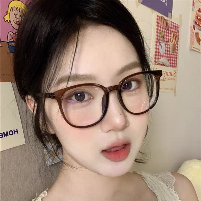 超輕眼鏡ins茶色近視眼鏡大框可配度數近視藍光眼睛平光鏡顯瘦