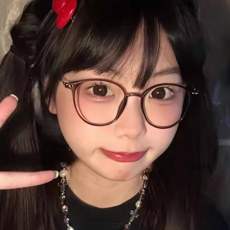 藍光棕色茶色超輕韓版眼鏡近視可配度數素顏配有素顏顯平光鏡眼睛