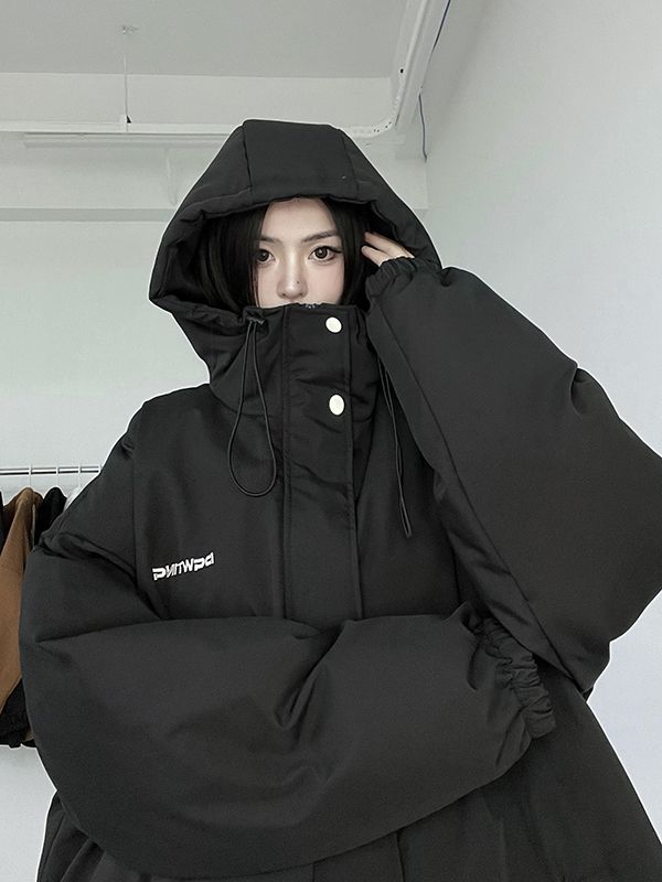 2023冬季新款oversize情侶棉衣外套男女寬鬆港風加厚棉襖麵包服潮