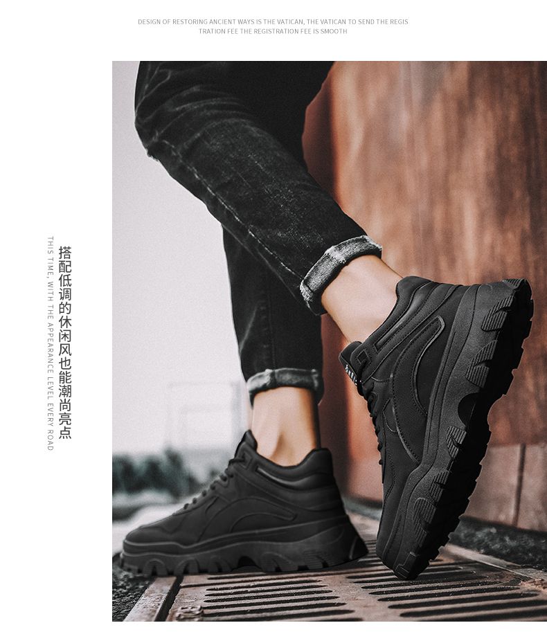 Herfst Nieuwe Dirt Work Dikke Zool, Antislip en Slijtvaste Schoenen Herenmode_voghion.com