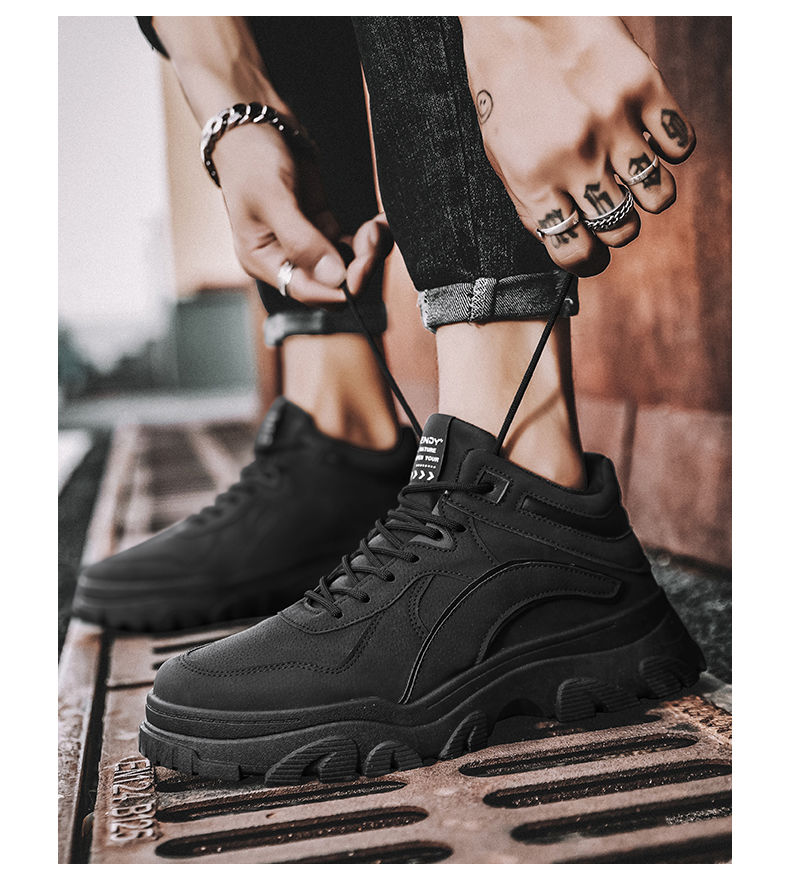 Herfst Nieuwe Dirt Work Dikke Zool, Antislip en Slijtvaste Schoenen Herenmode_voghion.com