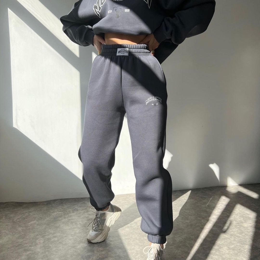 2023 Women's casual fashion printed thickened plush sweater long sleeved pants set_voghion.com