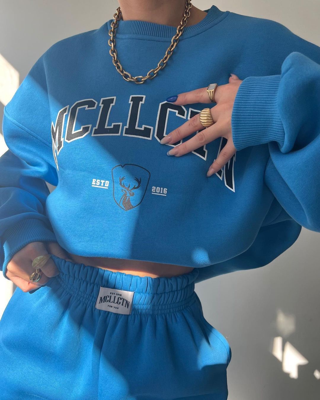 2023 Women's casual fashion printed thickened plush sweater long sleeved pants set_voghion.com