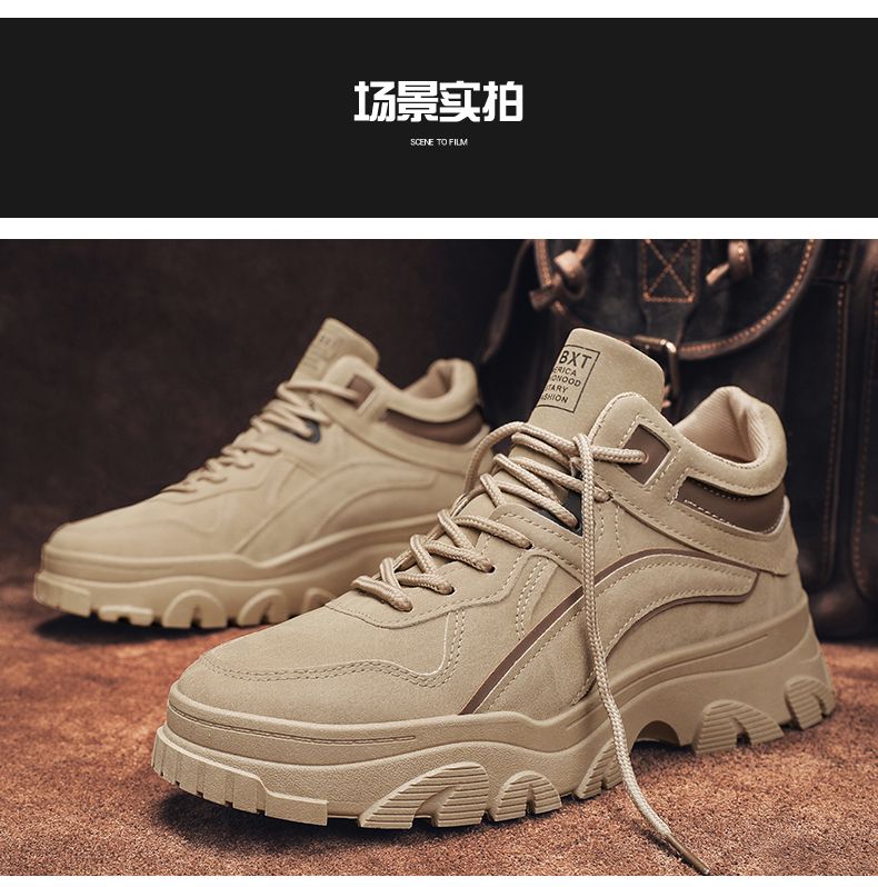 Herfst Nieuwe Dirt Work Dikke Zool, Antislip en Slijtvaste Schoenen Herenmode_voghion.com