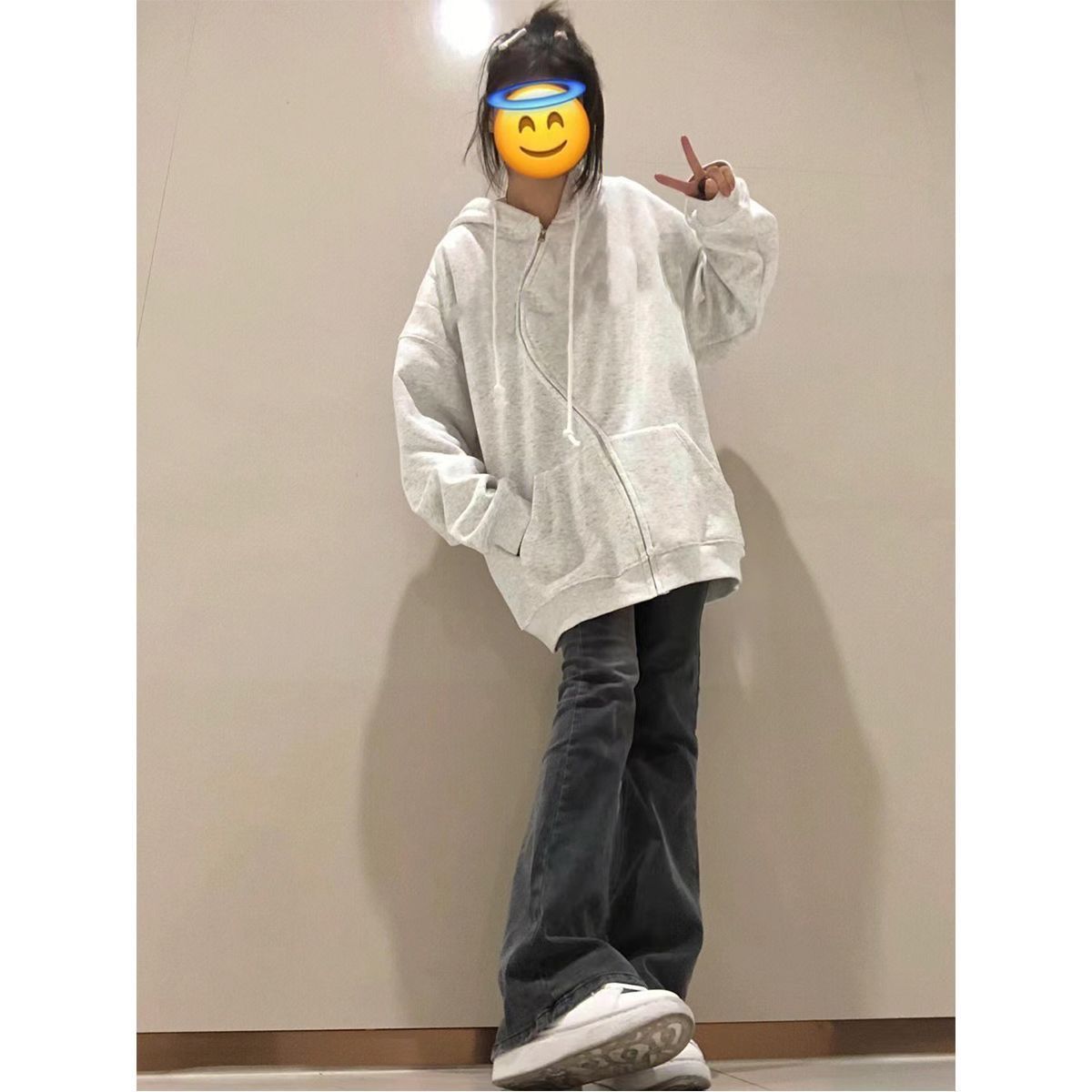 美式復古小個了微喇牛仔褲女秋季新款辣妹高腰顯瘦彈力小眾馬蹄褲
