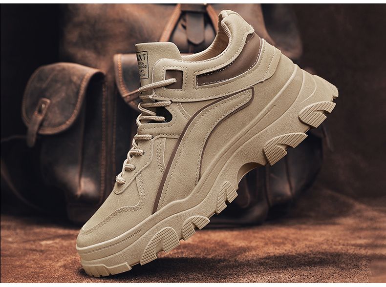 Herfst Nieuwe Dirt Work Dikke Zool, Antislip en Slijtvaste Schoenen Herenmode_voghion.com