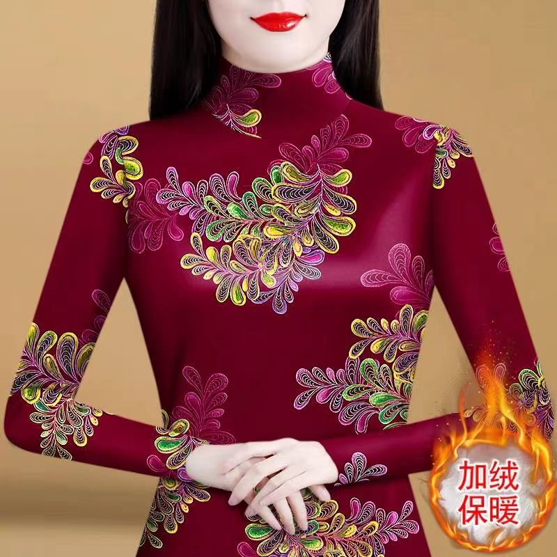 2023新款一體雙面德絨半高領打底衫女長袖修身時尚百搭保暖上衣潮