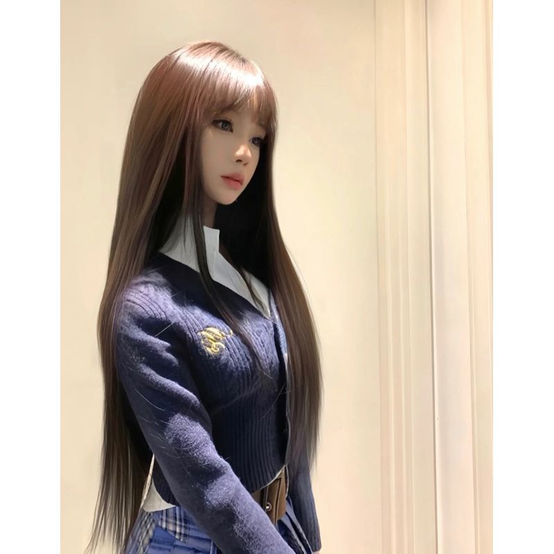 學院風套裝女針織開衫外搭秋季長袖收腰襯衫百褶短裙半身裙三件套