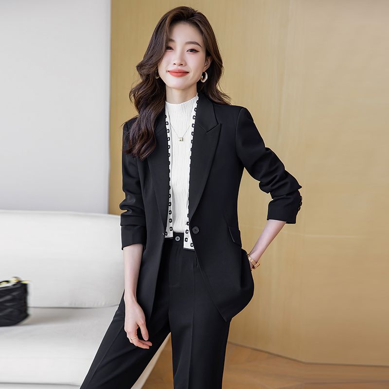 高端職業西裝套裝女秋冬氣質女神范工作服正裝女士高級感西服外套