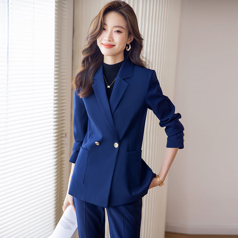 高級感西裝套裝女秋冬2023新款小個子職場通勤商務正裝西服工作服