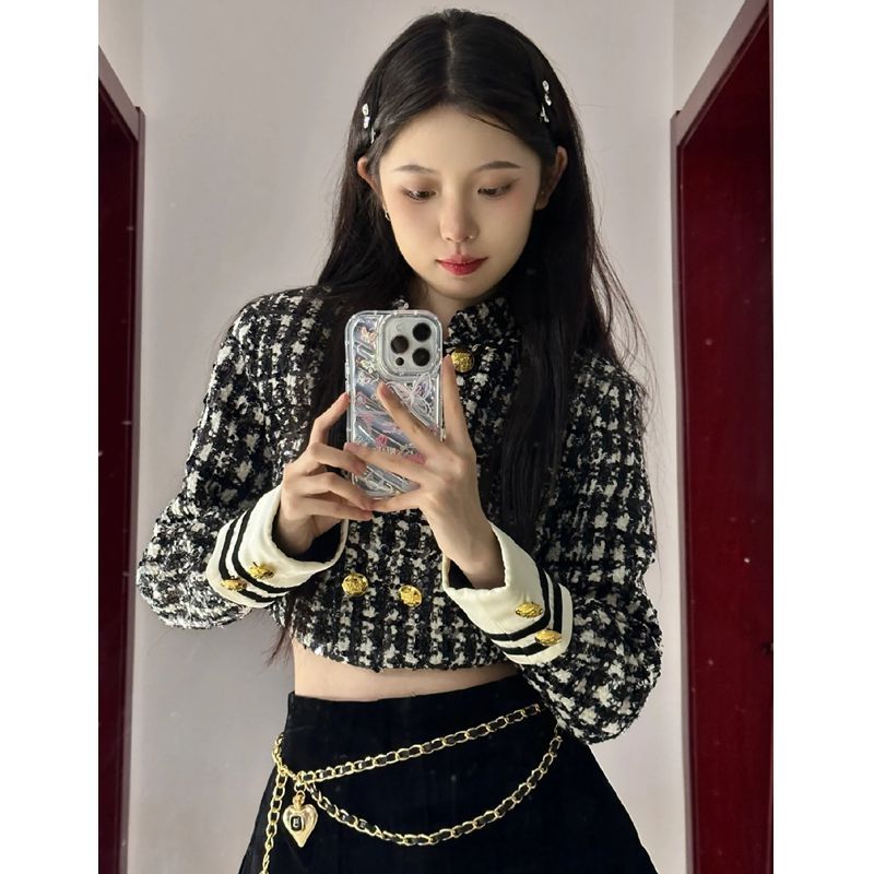 小香風套裝秋季新款女裝韓劇辣妹穿搭鹽系輕熟裙子秋裝搭配一整套