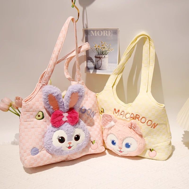 Large strawberry bear head shoulder armpit large bag cool rice shopping casual handbag girl gift
