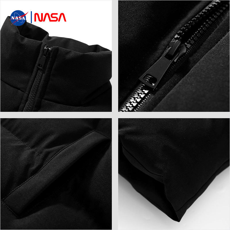 NASA联名国潮小众字母印花立领棉服女宽松重磅夹棉加厚冬季外套男