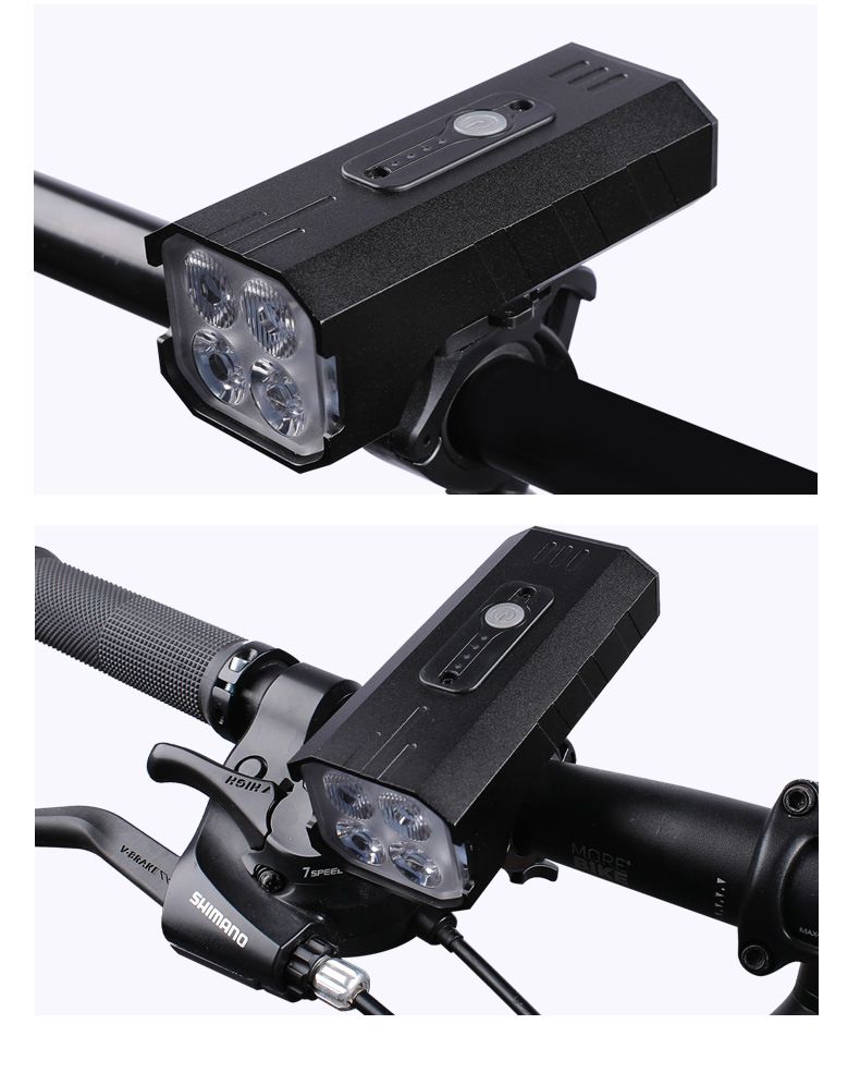 Cross-border Bicycle Headlight 4T6 High-brightness 1000 Lumens With Power Bank For Night Mountain Bike Riding_voghion.com