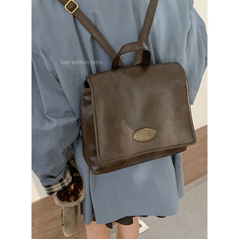 Maillard Retro College Backpack Women's Bag 2023 New Trendy Korean Portable Briefcase Large Capacity Bag